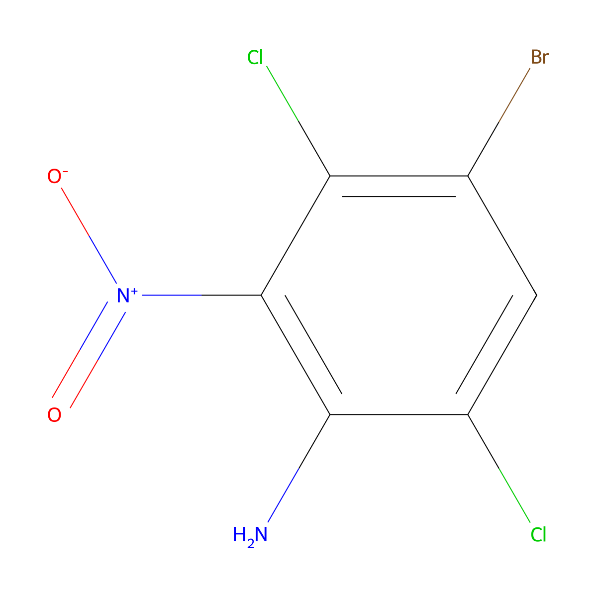 4-Bromo-3,6-dichloro-2-nitroaniline molecular structure, CAS 1351802-17-9