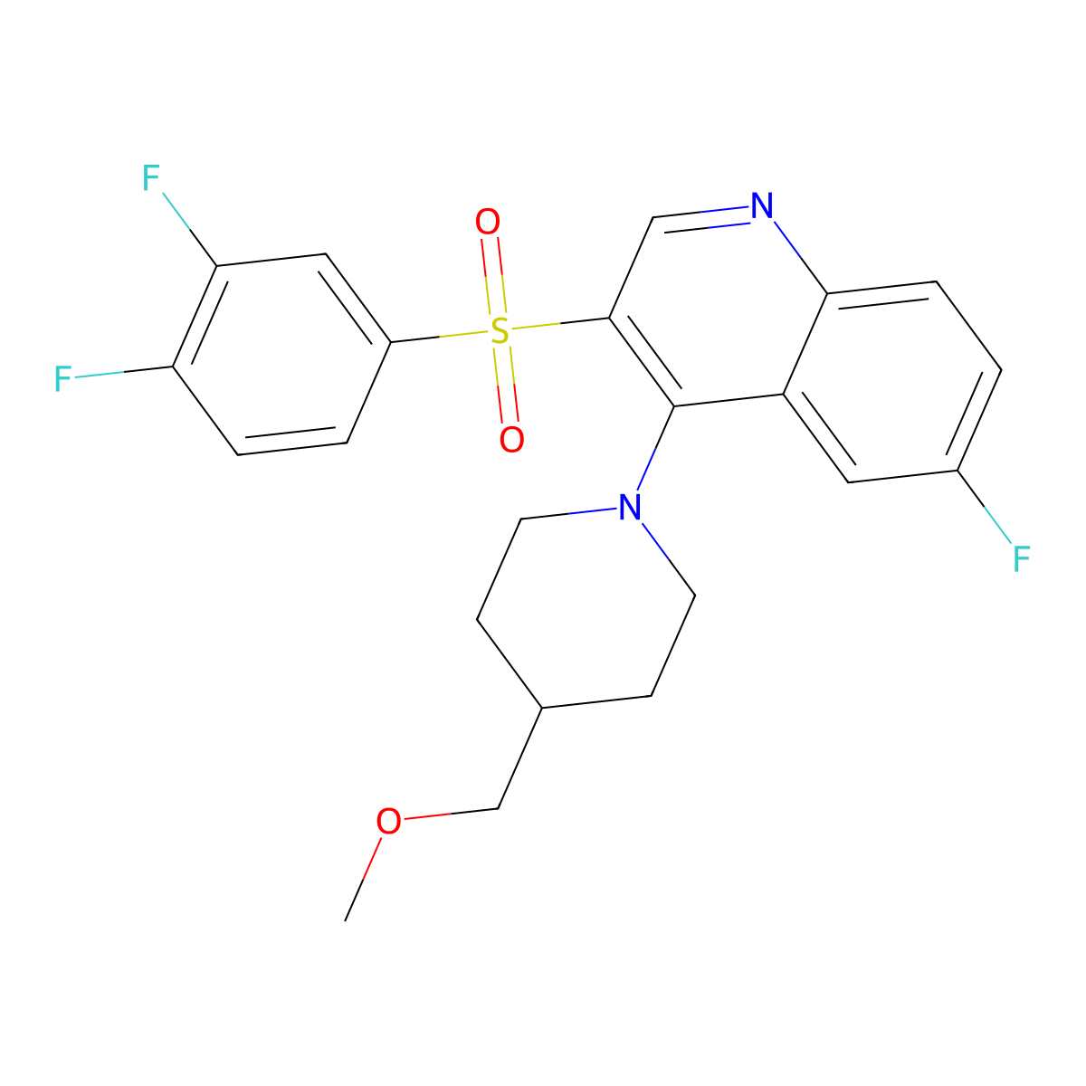 3-[(3,4-Difluorophenyl)sulfonyl]-6-fluoro-4-[4-(methoxymethyl)piperidin-1-yl]quinoline molecular structure, CAS 1351802-47-5