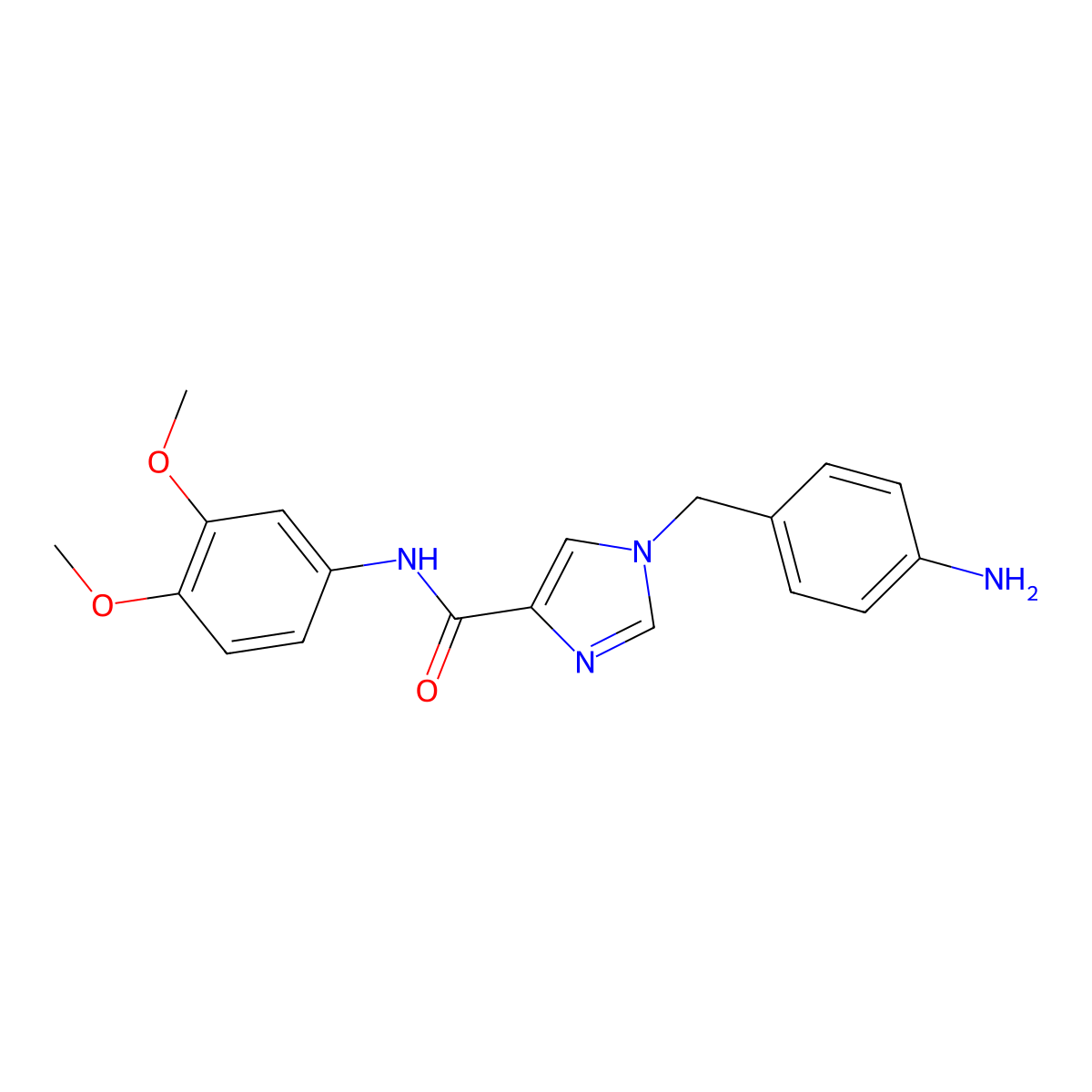 1-(4-aminobenzyl)-N-(3,4-dimethoxyphenyl)-1H-imidazole-4-carboxamide molecular structure, CAS 1351802-64-6