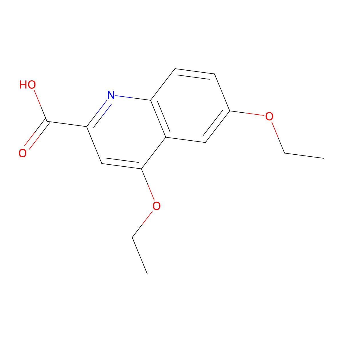 4,6-Diethoxyquinoline-2-carboxylic acid molecular structure, CAS 1351802-82-8
