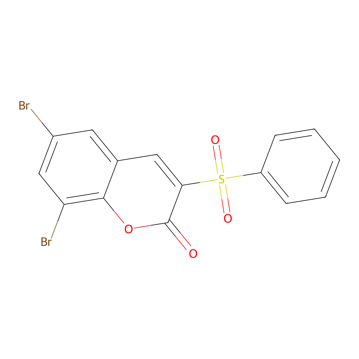 6,8-dibromo-3-(phenylsulfonyl)-2H-chromen-2-one molecular structure, CAS 1351804-74-4
