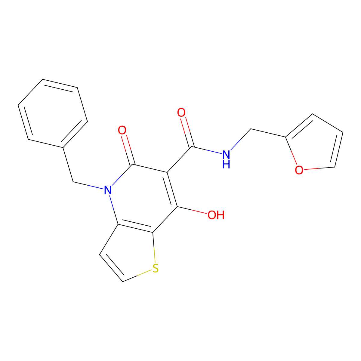 4-benzyl-N-[(furan-2-yl)methyl]-7-hydroxy-5-oxo-4H,5H-thieno[3,2-b]pyridine-6-carboxamide molecular structure, CAS 1351808-88-2