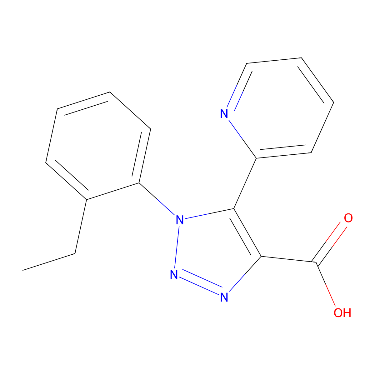 1-(2-ethylphenyl)-5-(pyridin-2-yl)-1H-1,2,3-triazole-4-carboxylic acid molecular structure, CAS 1351809-37-4