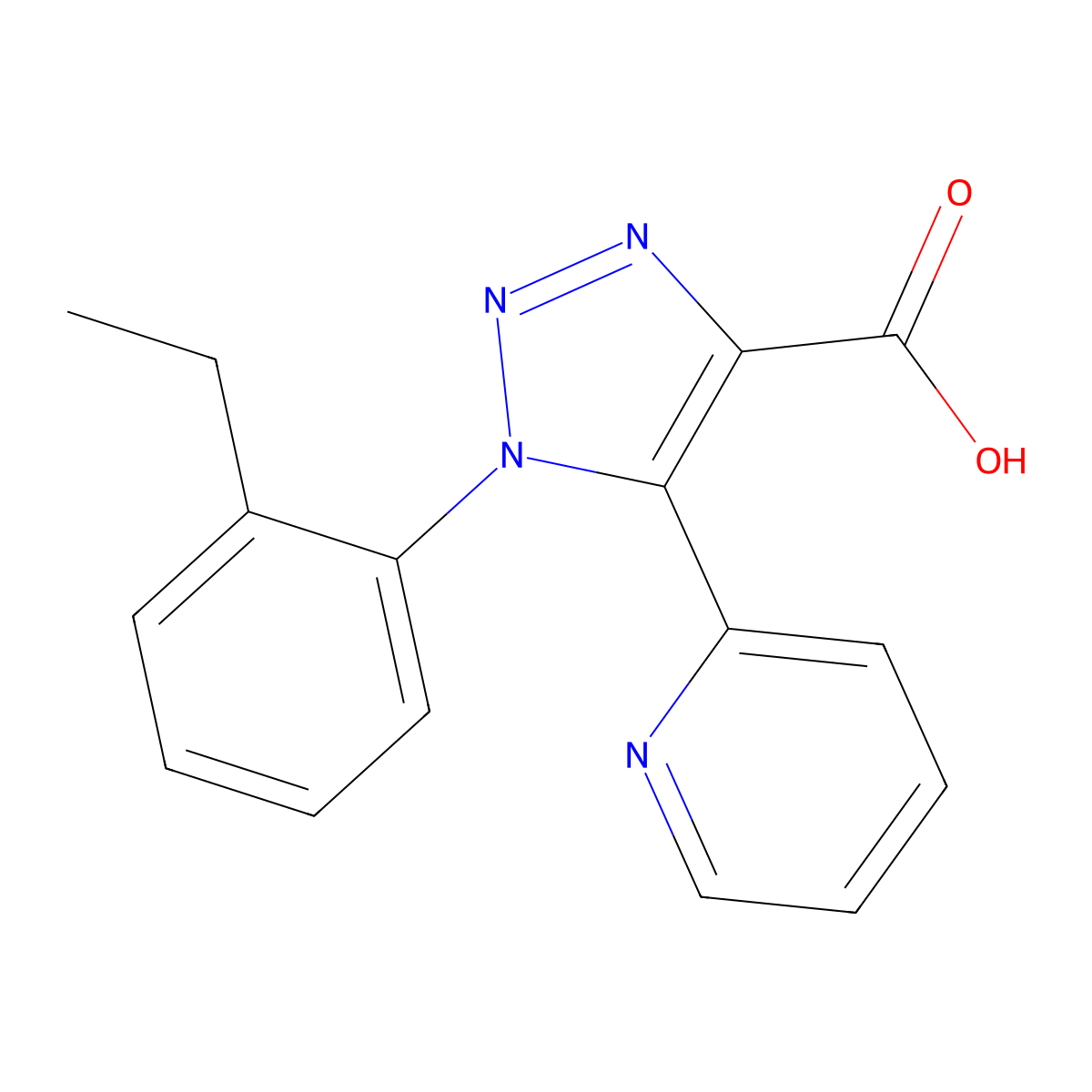 1-(2-ethylphenyl)-5-(pyridin-2-yl)-1H-1,2,3-triazole-4-carboxylic acid molecular structure, CAS 1351809-37-4