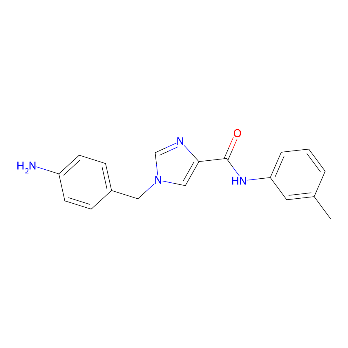 1-(4-aminobenzyl)-N-(3-methylphenyl)-1H-imidazole-4-carboxamide molecular structure, CAS 1351809-65-8