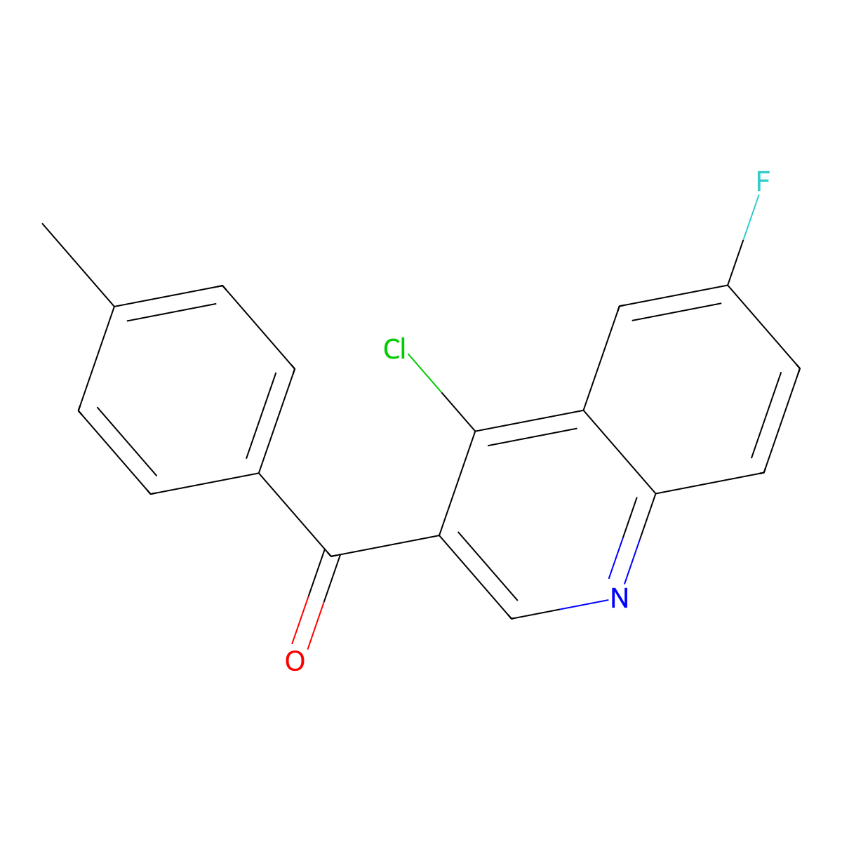 (4-Chloro-6-fluoroquinolin-3-yl)(4-methylphenyl)methanone molecular structure, CAS 1351810-05-3