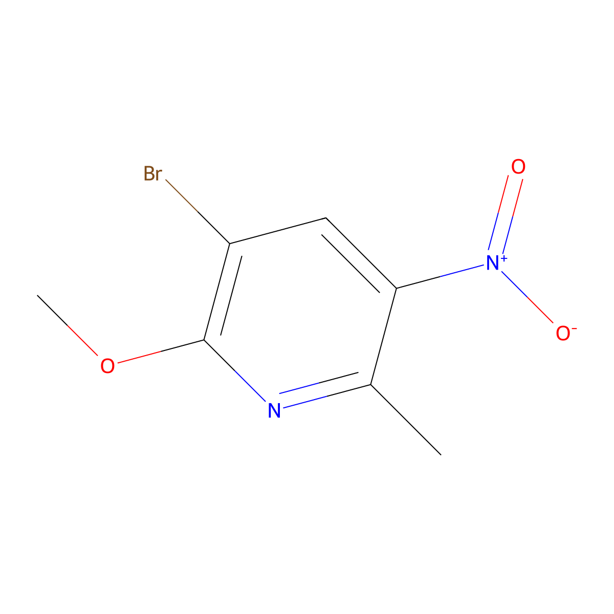 3-Bromo-2-methoxy-6-methyl-5-nitropyridine molecular structure, CAS 1351813-58-5