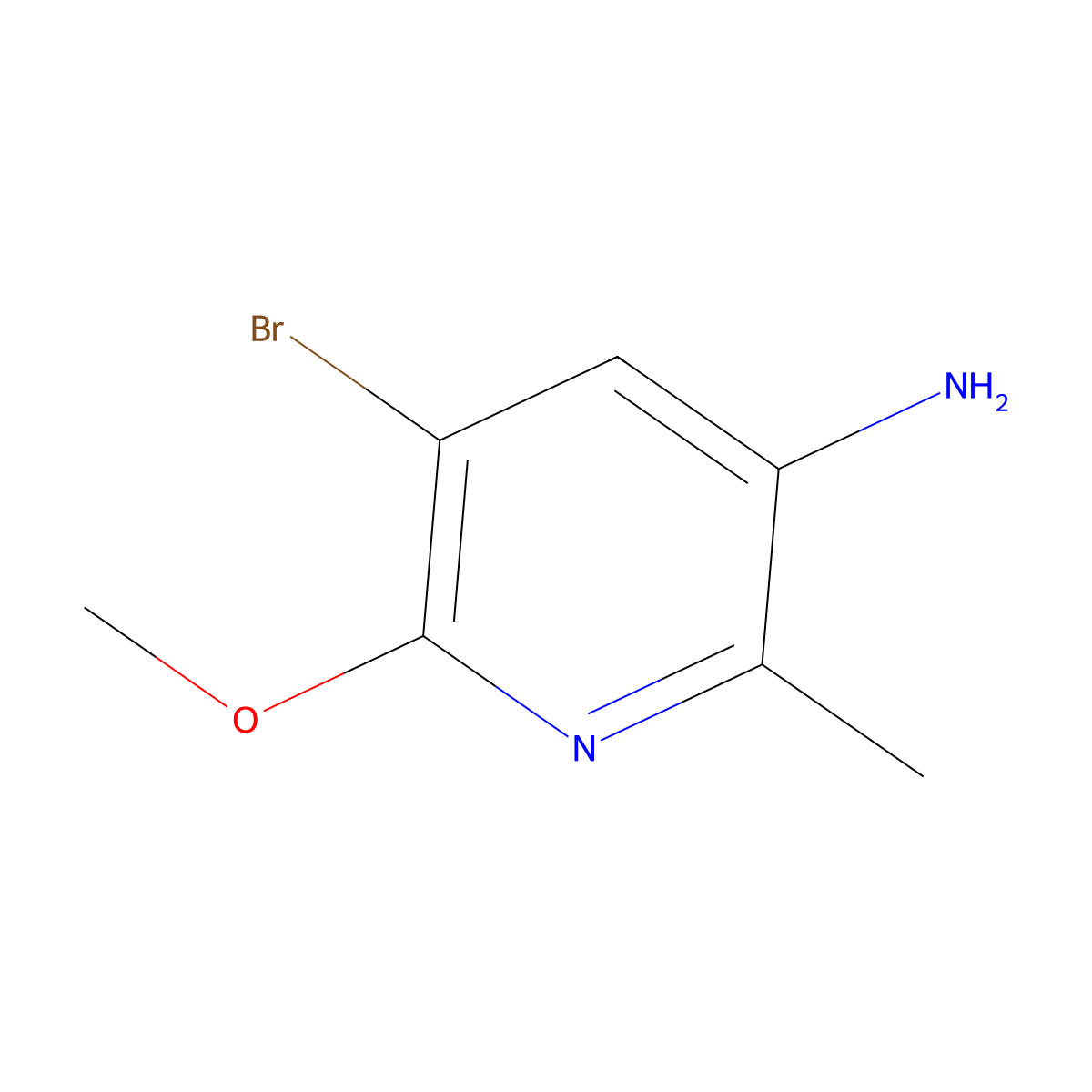 5-Bromo-6-methoxy-2-methyl-pyridin-3-amine molecular structure, CAS 1351813-59-6