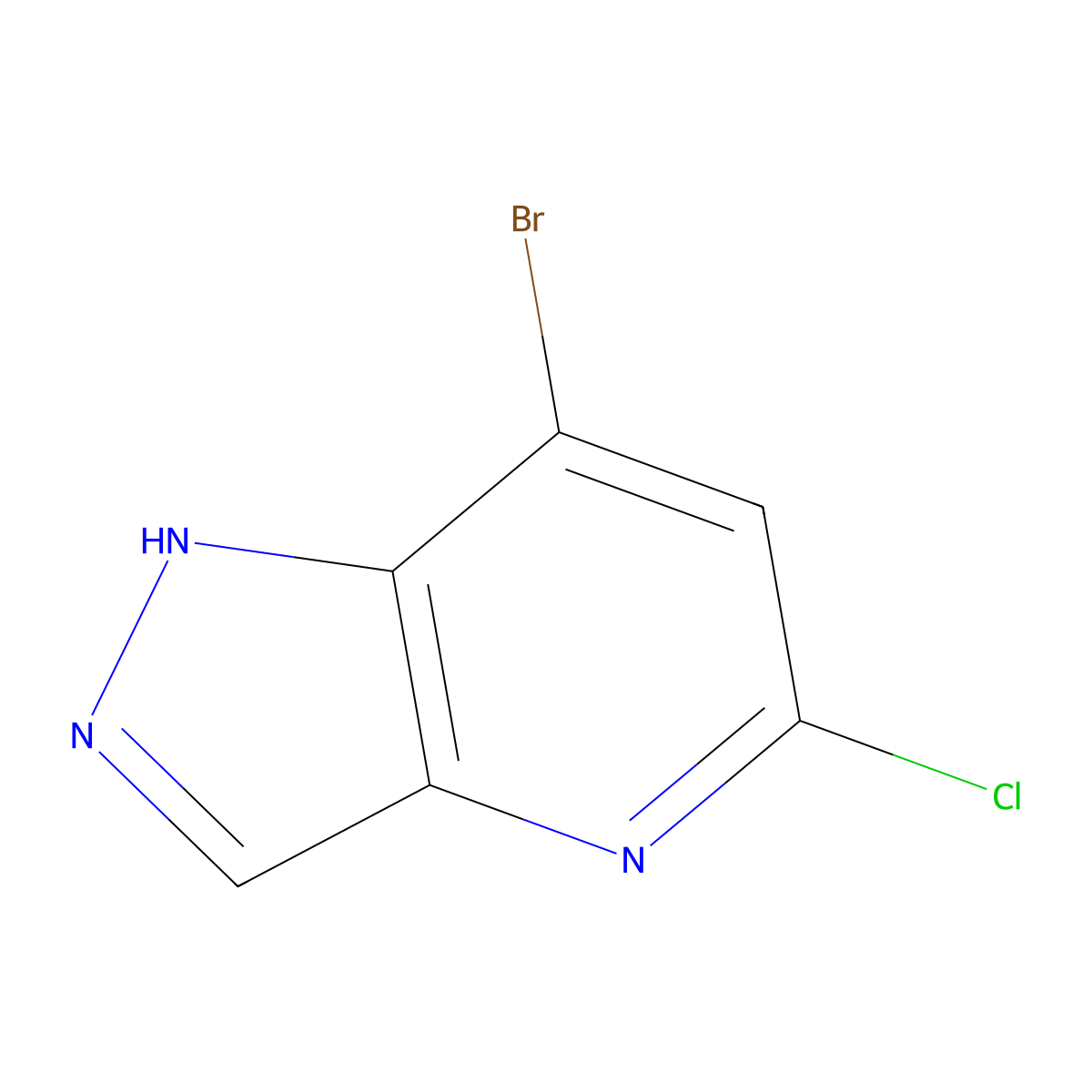 7-bromo-5-chloro-1H-pyrazolo[4,3-b]pyridine molecular structure, CAS 1351813-70-1