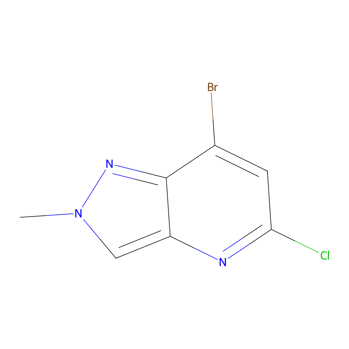 7-Bromo-5-chloro-2-methyl-2H-pyrazolo[4,3-b]pyridine molecular structure, CAS 1351813-76-7