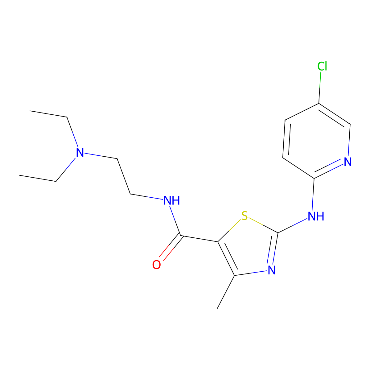 2-[(5-chloropyridin-2-yl)amino]-N-[2-(diethylamino)ethyl]-4-methyl-1,3-thiazole-5-carboxamide molecular structure, CAS 1351820-94-4