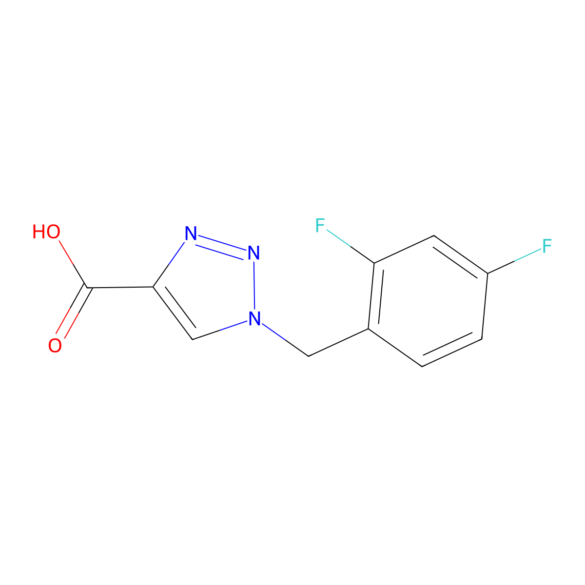 1-(2,4-difluorobenzyl)-1H-1,2,3-triazole-4-carboxylic acid molecular structure, CAS 1351821-08-3