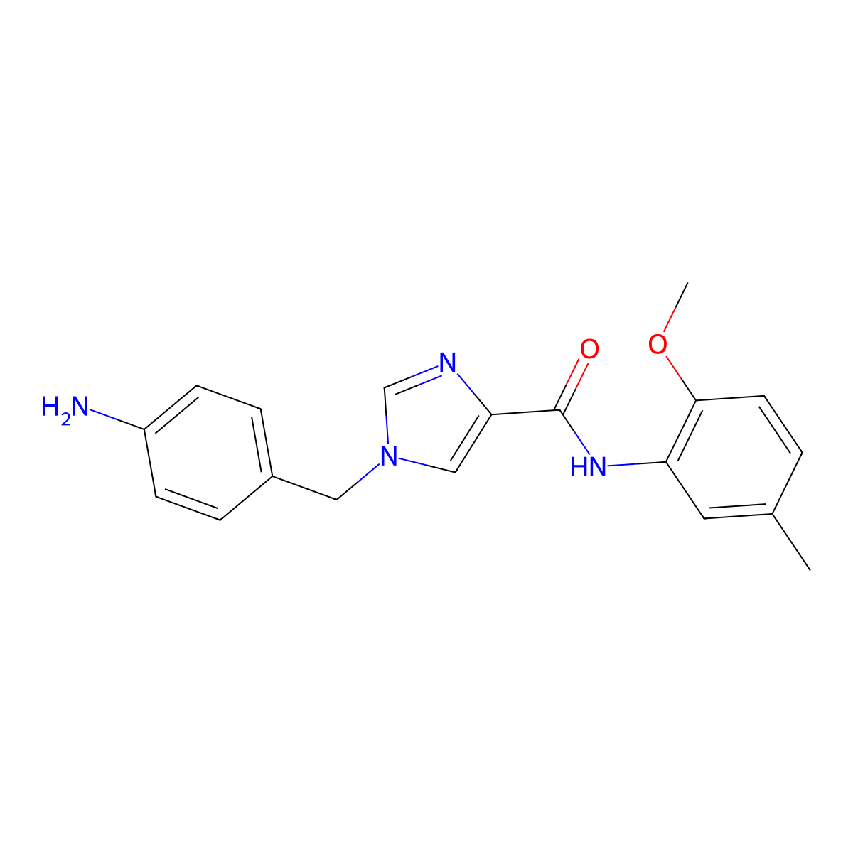 1-(4-aminobenzyl)-N-(2-methoxy-5-methylphenyl)-1H-imidazole-4-carboxamide molecular structure, CAS 1351825-89-2