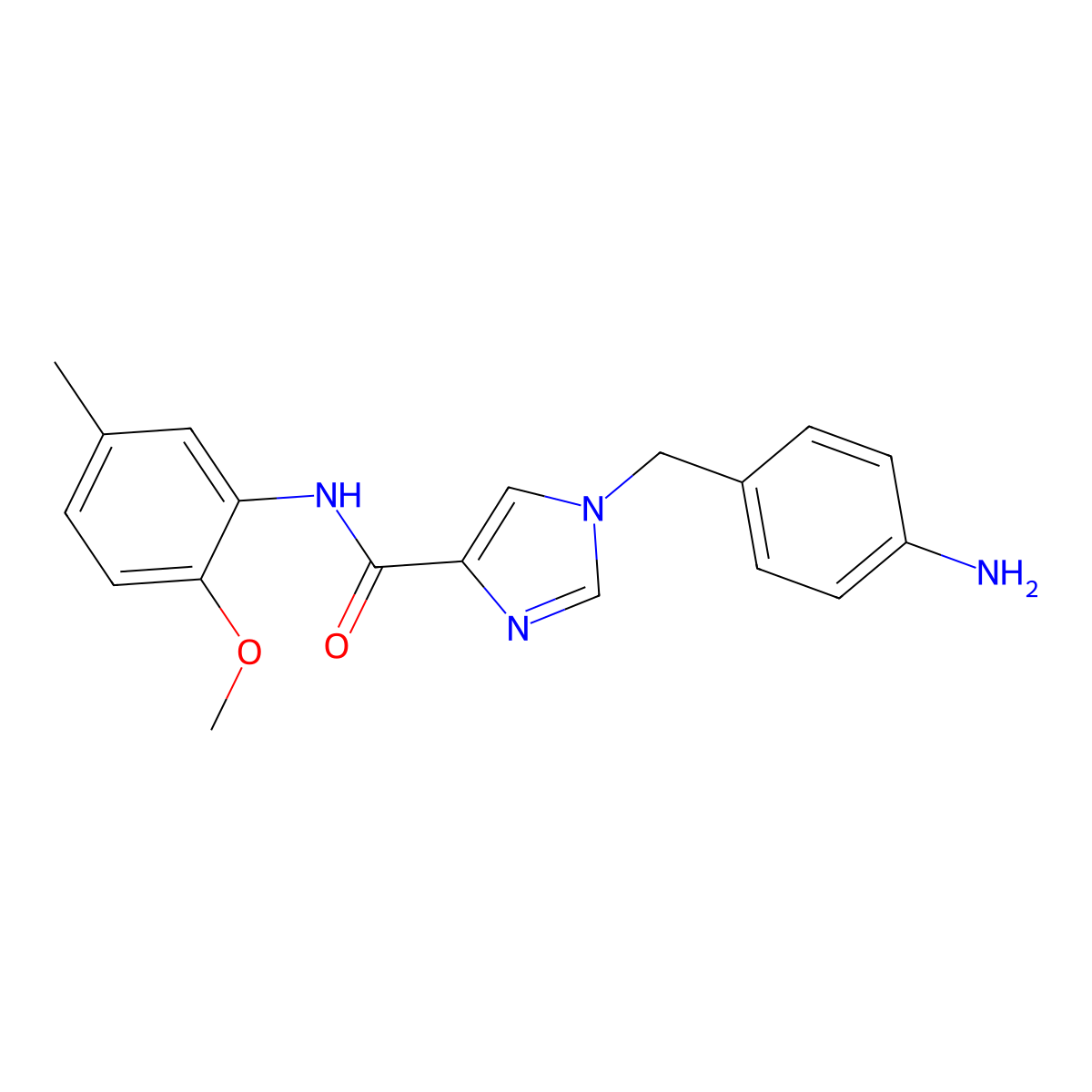1-(4-aminobenzyl)-N-(2-methoxy-5-methylphenyl)-1H-imidazole-4-carboxamide molecular structure, CAS 1351825-89-2