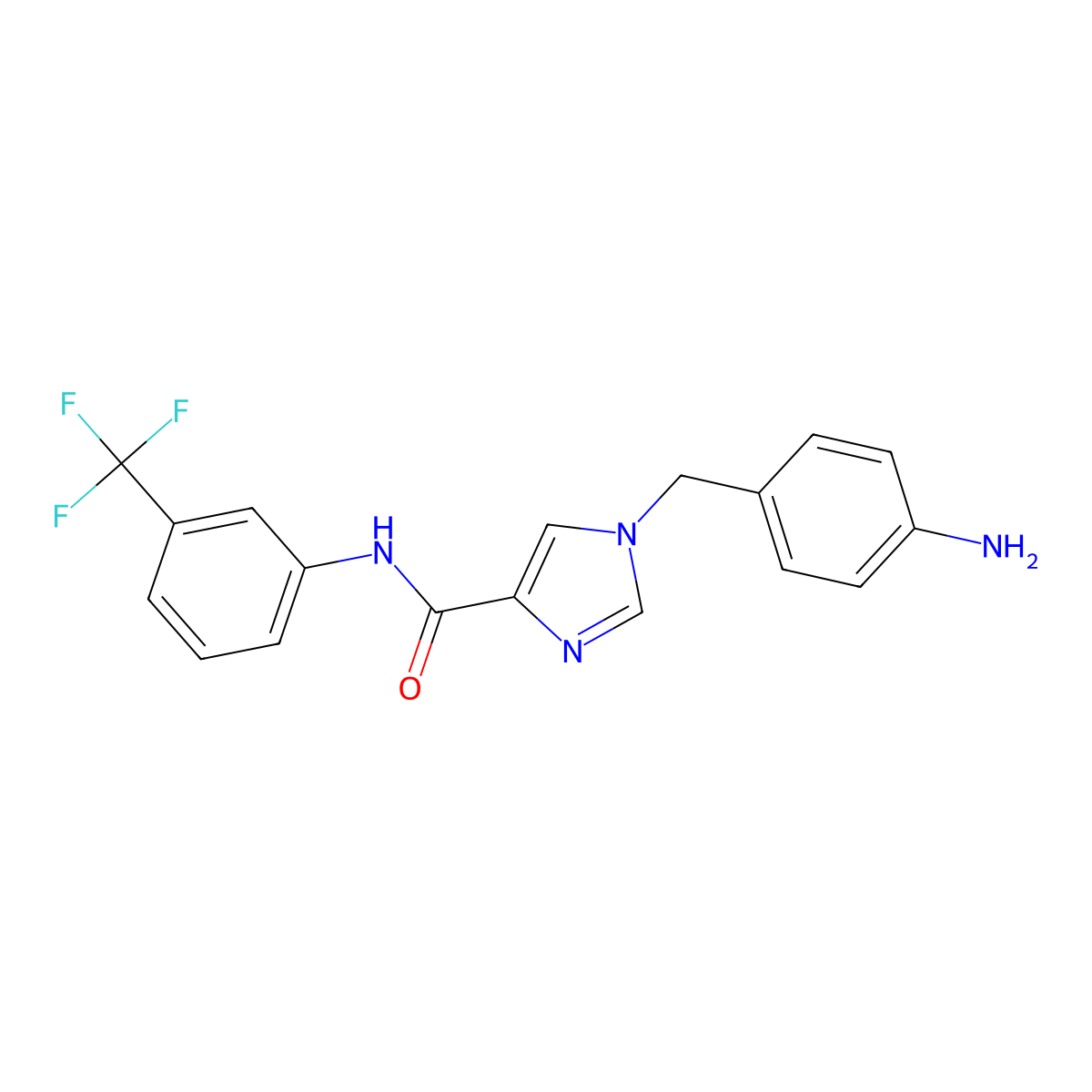 1-(4-aminobenzyl)-N-[3-(trifluoromethyl)phenyl]-1H-imidazole-4-carboxamide molecular structure, CAS 1351827-63-8