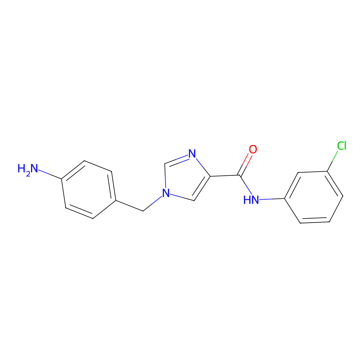 1-(4-aminobenzyl)-N-(3-chlorophenyl)-1H-imidazole-4-carboxamide molecular structure, CAS 1351827-70-7