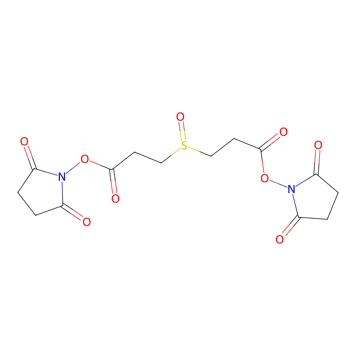 Bis(2,5-dioxopyrrolidin-1-yl) 3,3'-sulfinyldipropanoate molecular structure, CAS 1351828-03-9