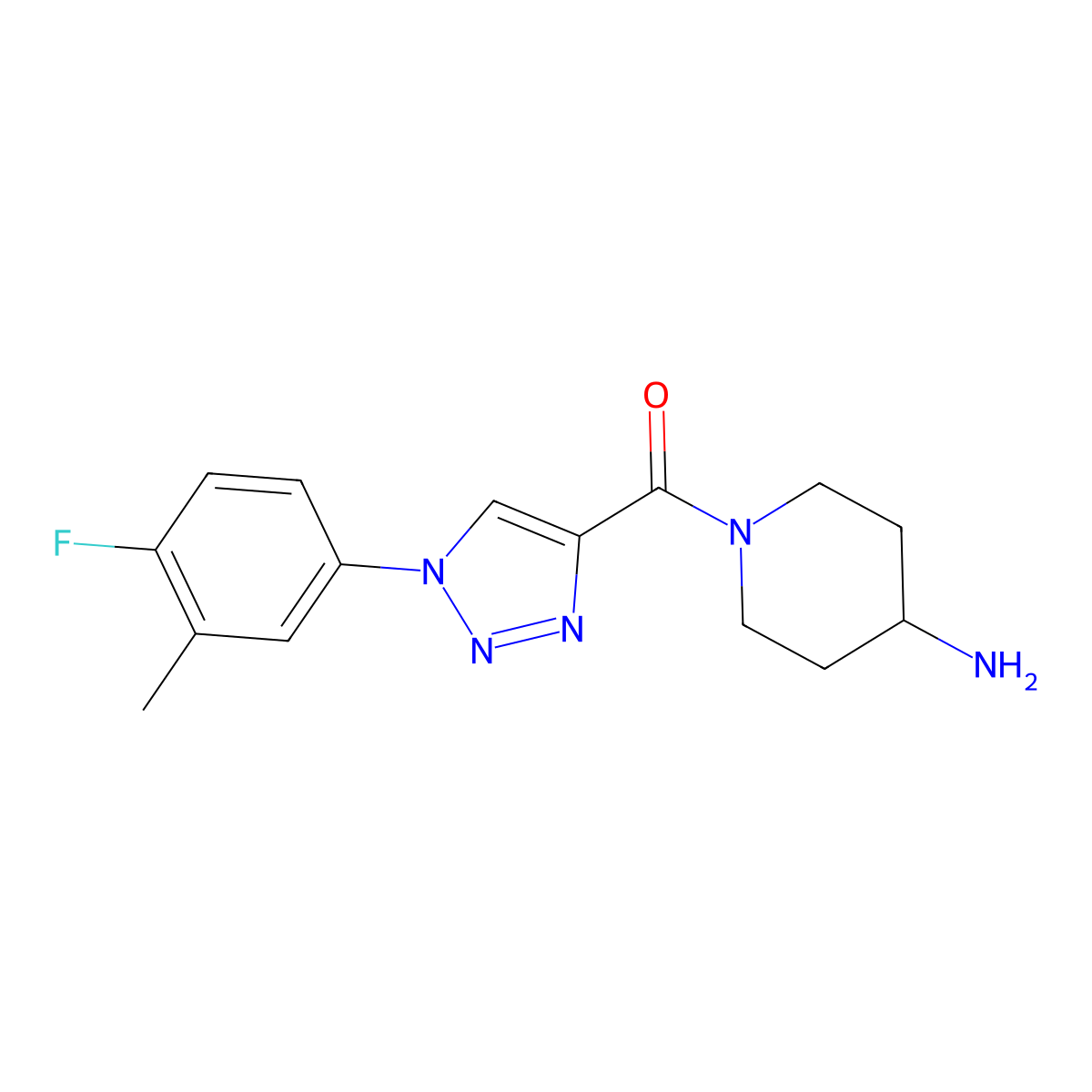 1-{[1-(4-fluoro-3-methylphenyl)-1H-1,2,3-triazol-4-yl]carbonyl}piperidin-4-amine molecular structure, CAS 1351828-31-3