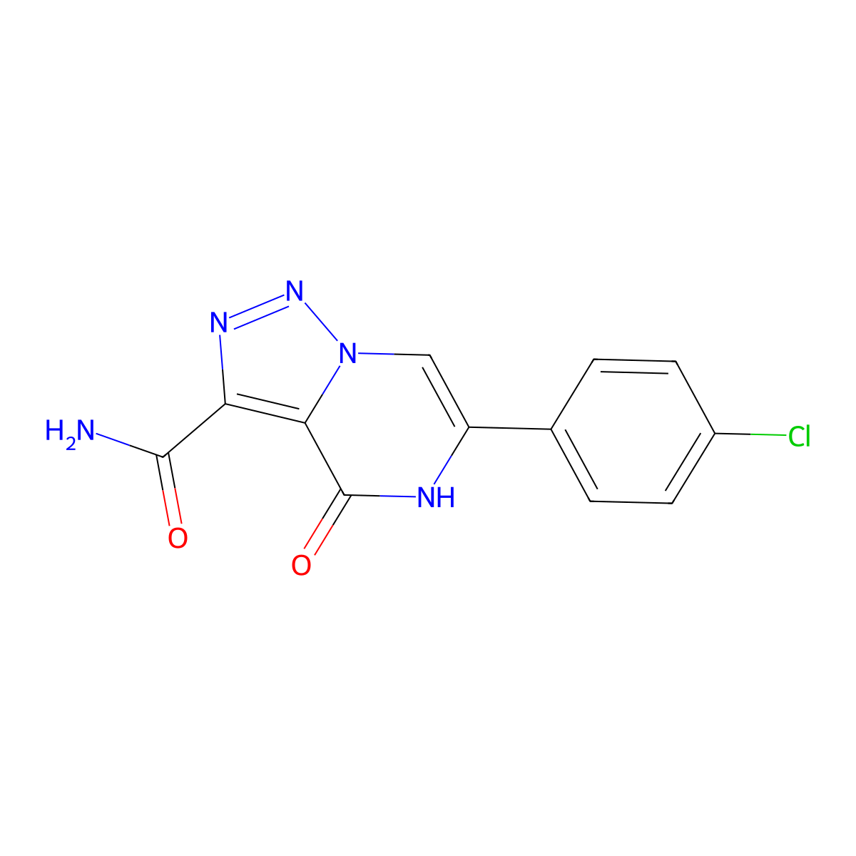6-(4-Chlorophenyl)-4-oxo-4,5-dihydro[1,2,3]triazolo[1,5-a]pyrazine-3-carboxamide molecular structure, CAS 1351828-67-5