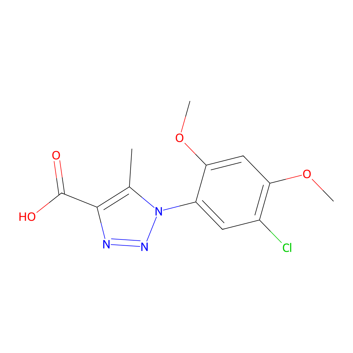 1-(5-chloro-2,4-dimethoxyphenyl)-5-methyl-1H-1,2,3-triazole-4-carboxylic acid molecular structure, CAS 1351831-02-1