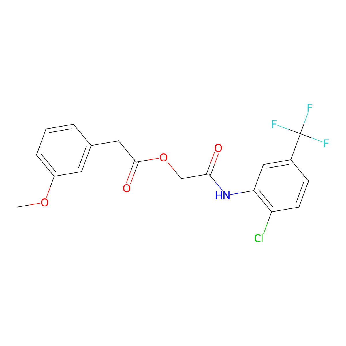 2-{[2-Chloro-5-(trifluoromethyl)phenyl]amino}-2-oxoethyl (3-methoxyphenyl)acetate molecular structure, CAS 1351835-68-1
