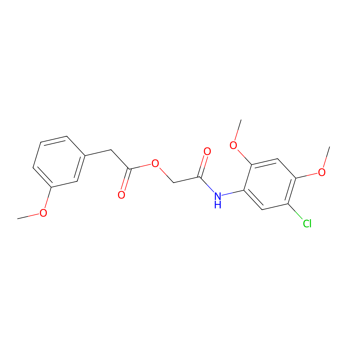 2-[(5-Chloro-2,4-dimethoxyphenyl)amino]-2-oxoethyl (3-methoxyphenyl)acetate molecular structure, CAS 1351835-79-4