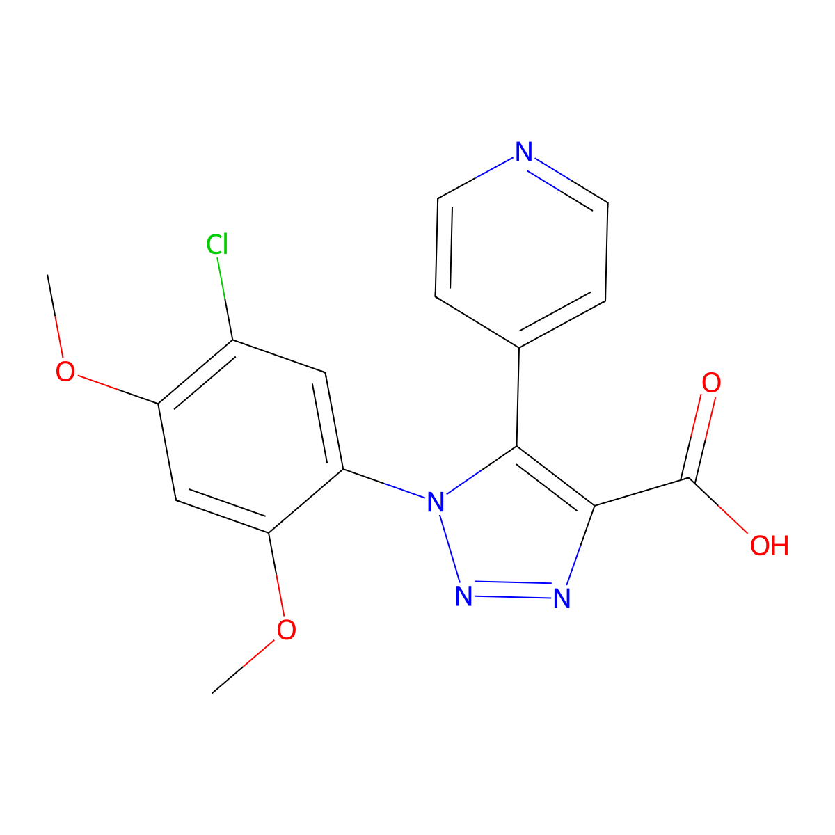 1-(5-chloro-2,4-dimethoxyphenyl)-5-pyridin-4-yl-1H-1,2,3-triazole-4-carboxylic acid molecular structure, CAS 1351835-96-5