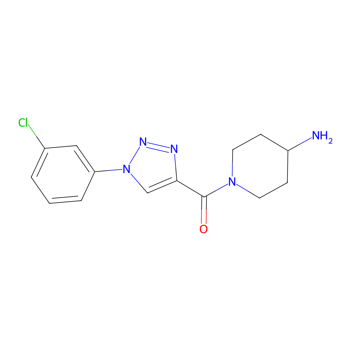 (4-Aminopiperidin-1-yl)(1-(3-chlorophenyl)-1H-1,2,3-triazol-4-yl)methanone molecular structure, CAS 1351837-83-6