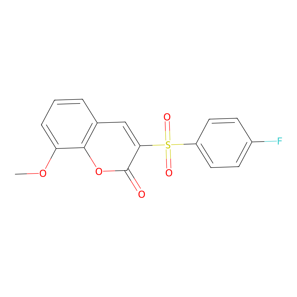 3-[(4-fluorophenyl)sulfonyl]-8-methoxy-2H-chromen-2-one molecular structure, CAS 1351840-89-5