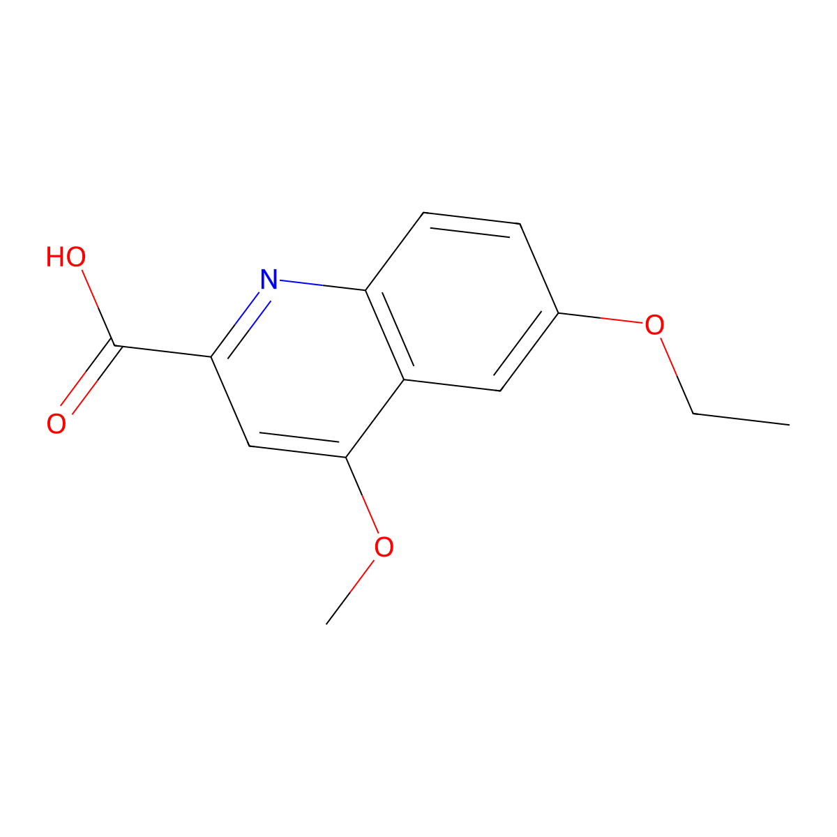 6-Ethoxy-4-methoxyquinoline-2-carboxylic acid molecular structure, CAS 1351843-44-1