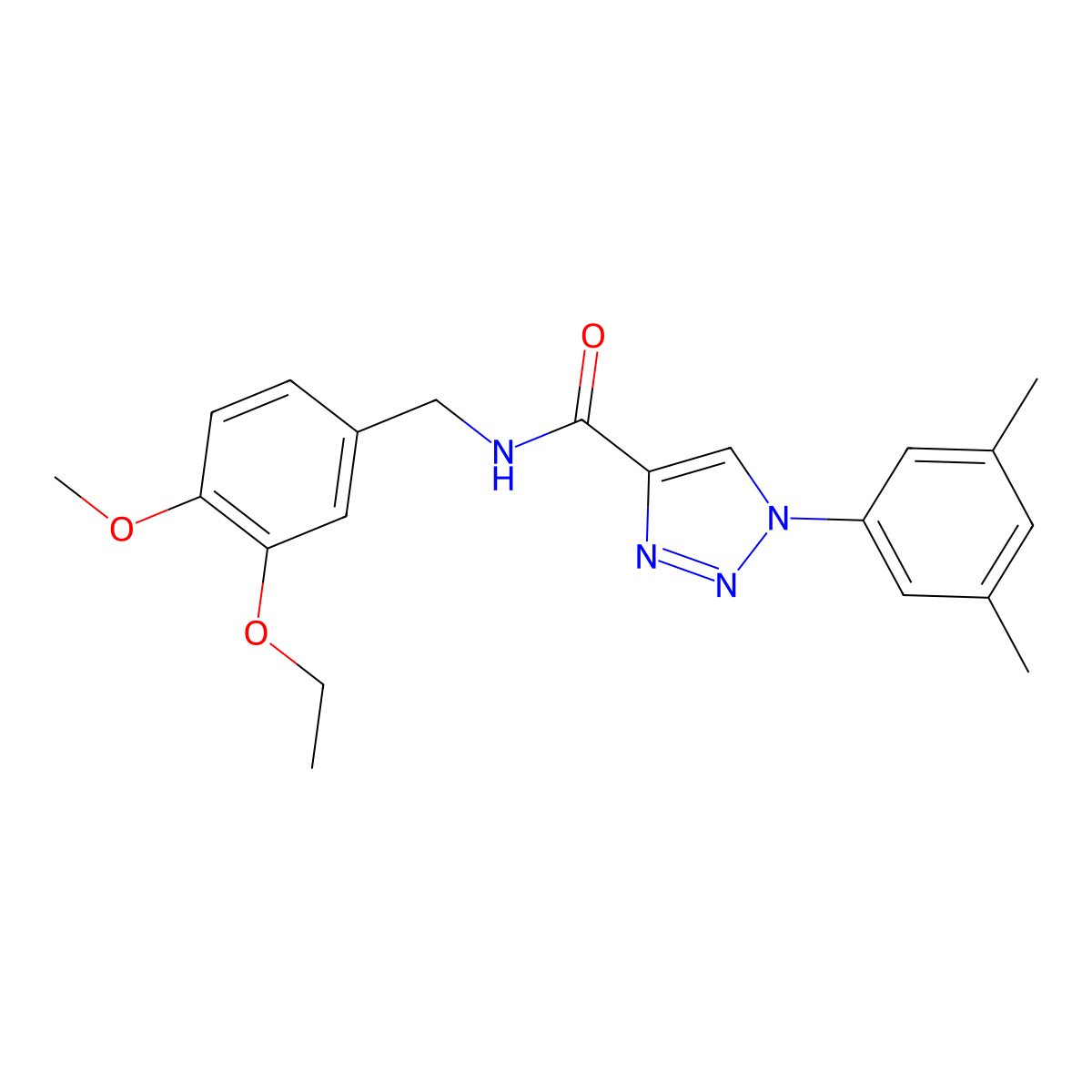1-(3,5-dimethylphenyl)-N-(3-ethoxy-4-methoxybenzyl)-1H-1,2,3-triazole-4-carboxamide molecular structure, CAS 1351843-45-2