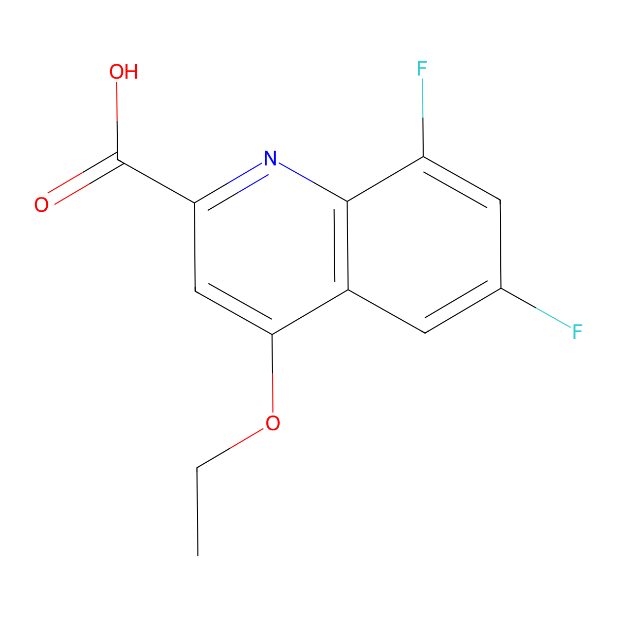 4-Ethoxy-6,8-difluoroquinoline-2-carboxylic acid molecular structure, CAS 1351843-49-6