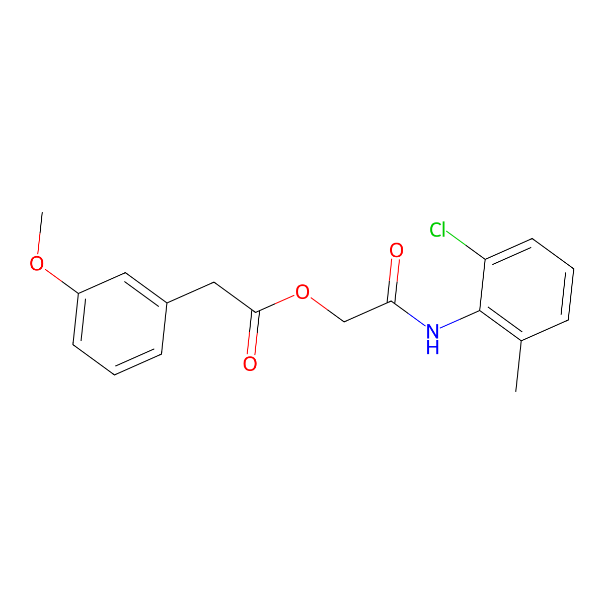 2-[(2-Chloro-6-methylphenyl)amino]-2-oxoethyl (3-methoxyphenyl)acetate molecular structure, CAS 1351843-88-3