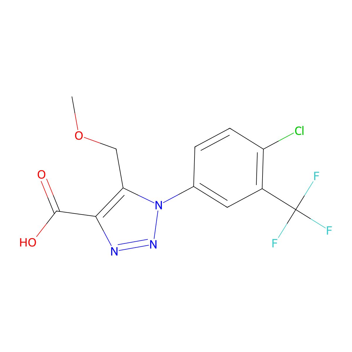 1-[4-chloro-3-(trifluoromethyl)phenyl]-5-(methoxymethyl)-1H-1,2,3-triazole-4-carboxylic acid molecular structure, CAS 1351844-81-9