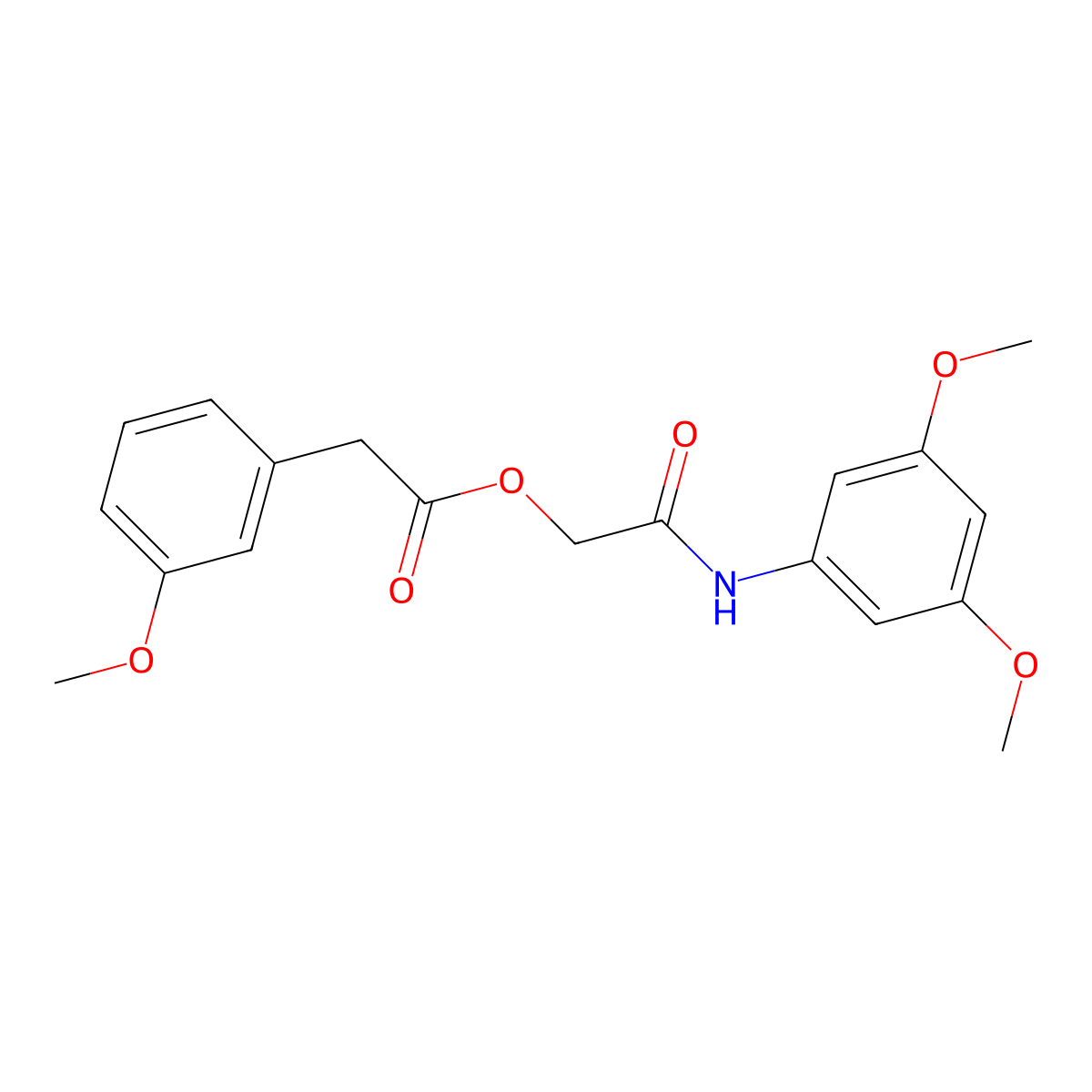 2-[(3,5-Dimethoxyphenyl)amino]-2-oxoethyl (3-methoxyphenyl)acetate molecular structure, CAS 1351846-79-1