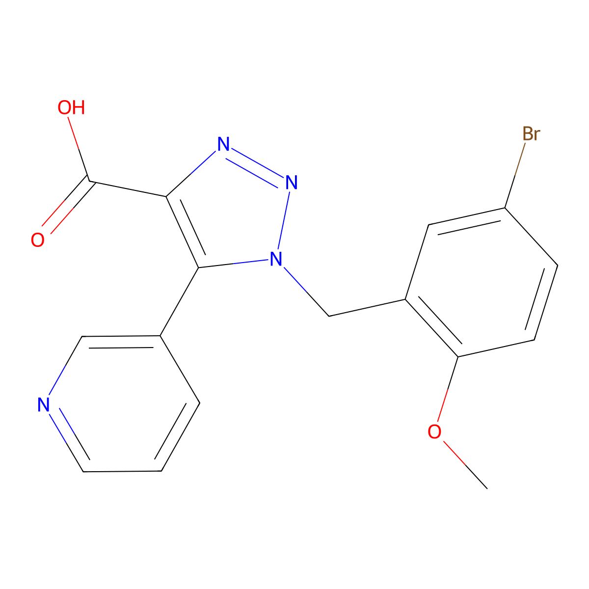 1-(5-bromo-2-methoxybenzyl)-5-pyridin-3-yl-1H-1,2,3-triazole-4-carboxylic acid molecular structure, CAS 1351847-58-9