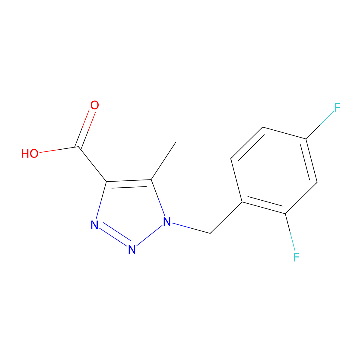 1-[(2,4-difluorophenyl)methyl]-5-methyl-1H-1,2,3-triazole-4-carboxylic acid molecular structure, CAS 1351847-63-6