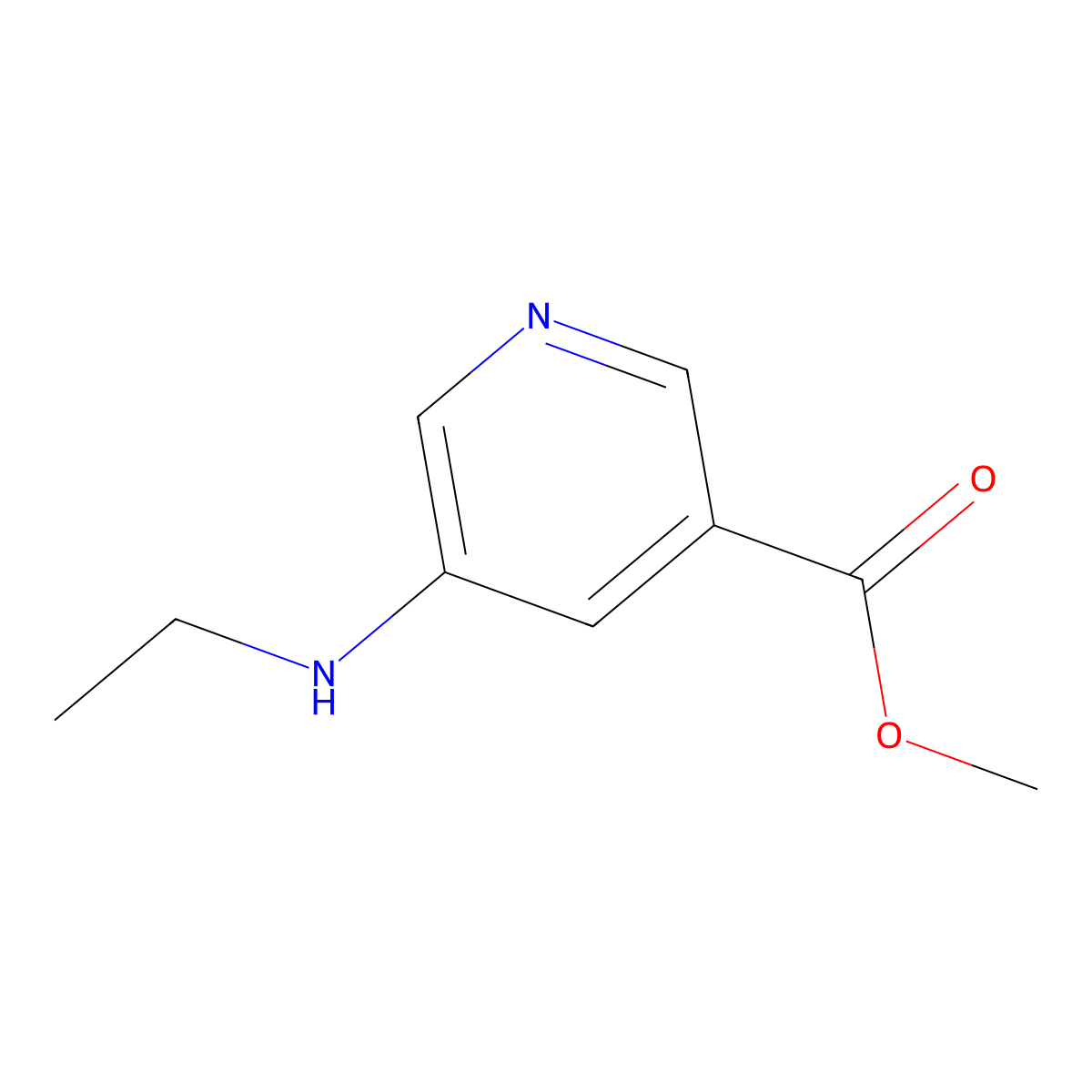 Methyl 5-(ethylamino)pyridine-3-carboxylate molecular structure, CAS 1351866-81-3