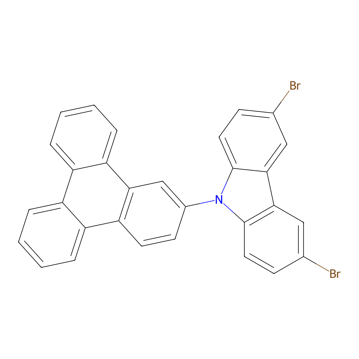 3,6-Dibromo-9-(triphenylen-2-yl)carbazole molecular structure, CAS 1351870-16-0
