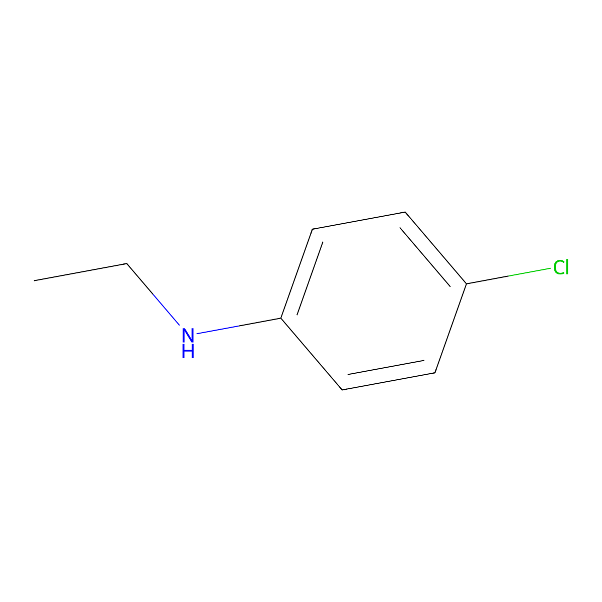 4-Chloro-N-ethylbenzenamine molecular structure, CAS 13519-75-0