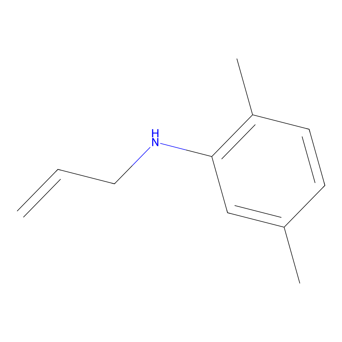 2,5-dimethyl-N-(prop-2-en-1-yl)aniline molecular structure, CAS 13519-81-8