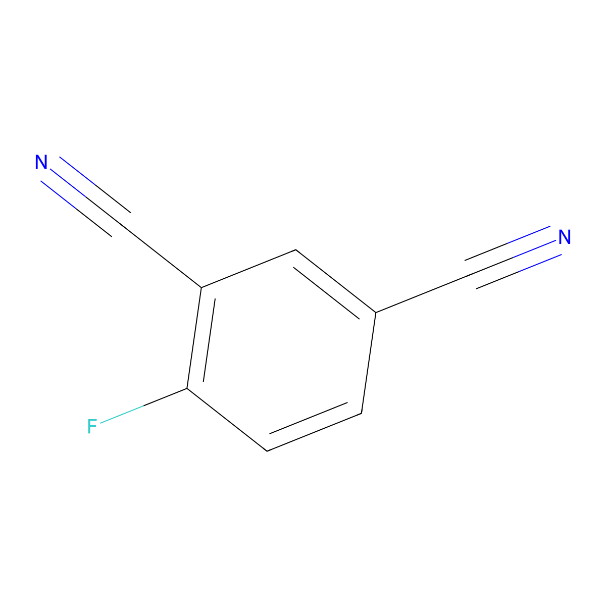 1,3-Benzenedicarbonitrile, 4-fluoro- molecular structure, CAS 13519-90-9