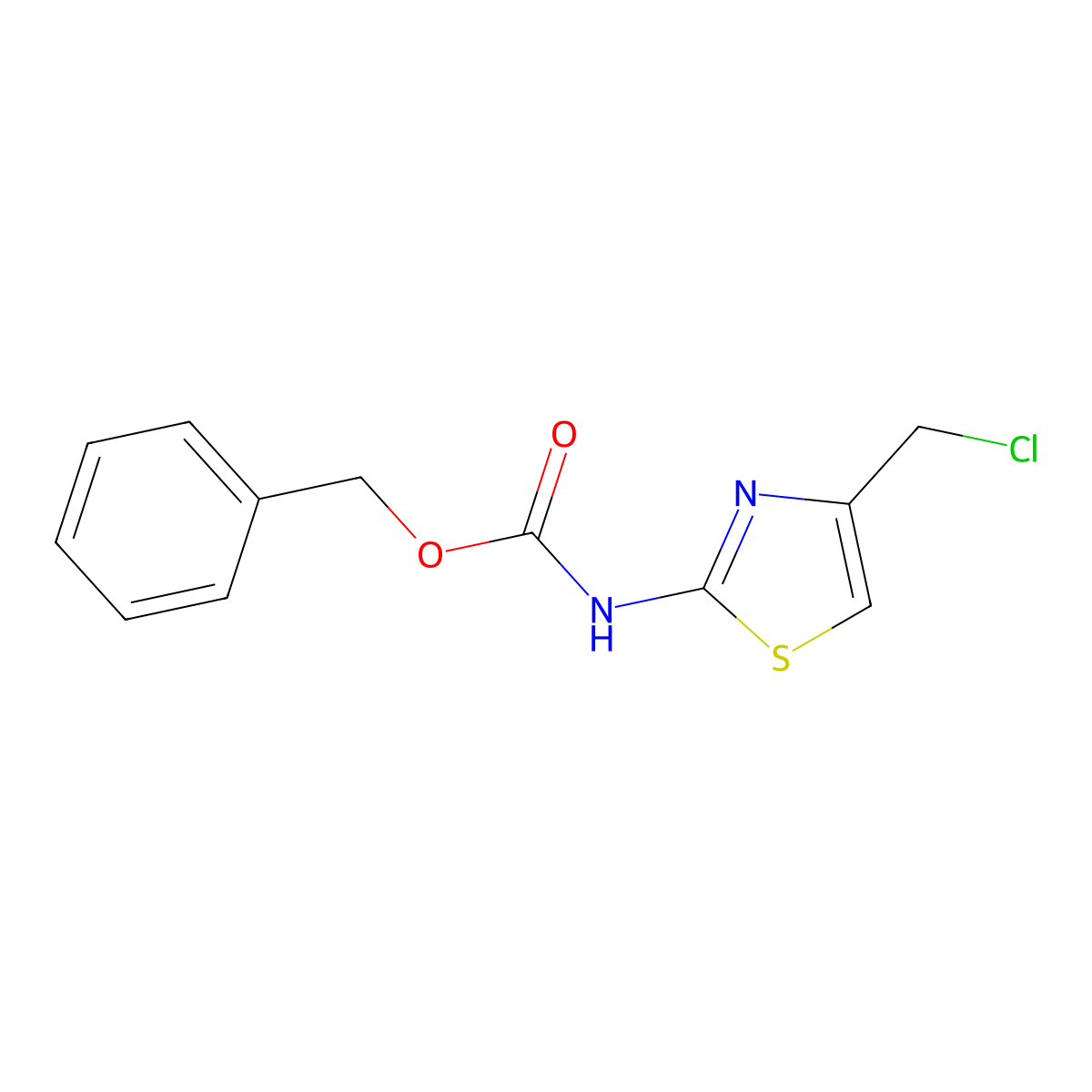 benzyl N-[4-(chloromethyl)-1,3-thiazol-2-yl]carbamate molecular structure, CAS 135195-15-2