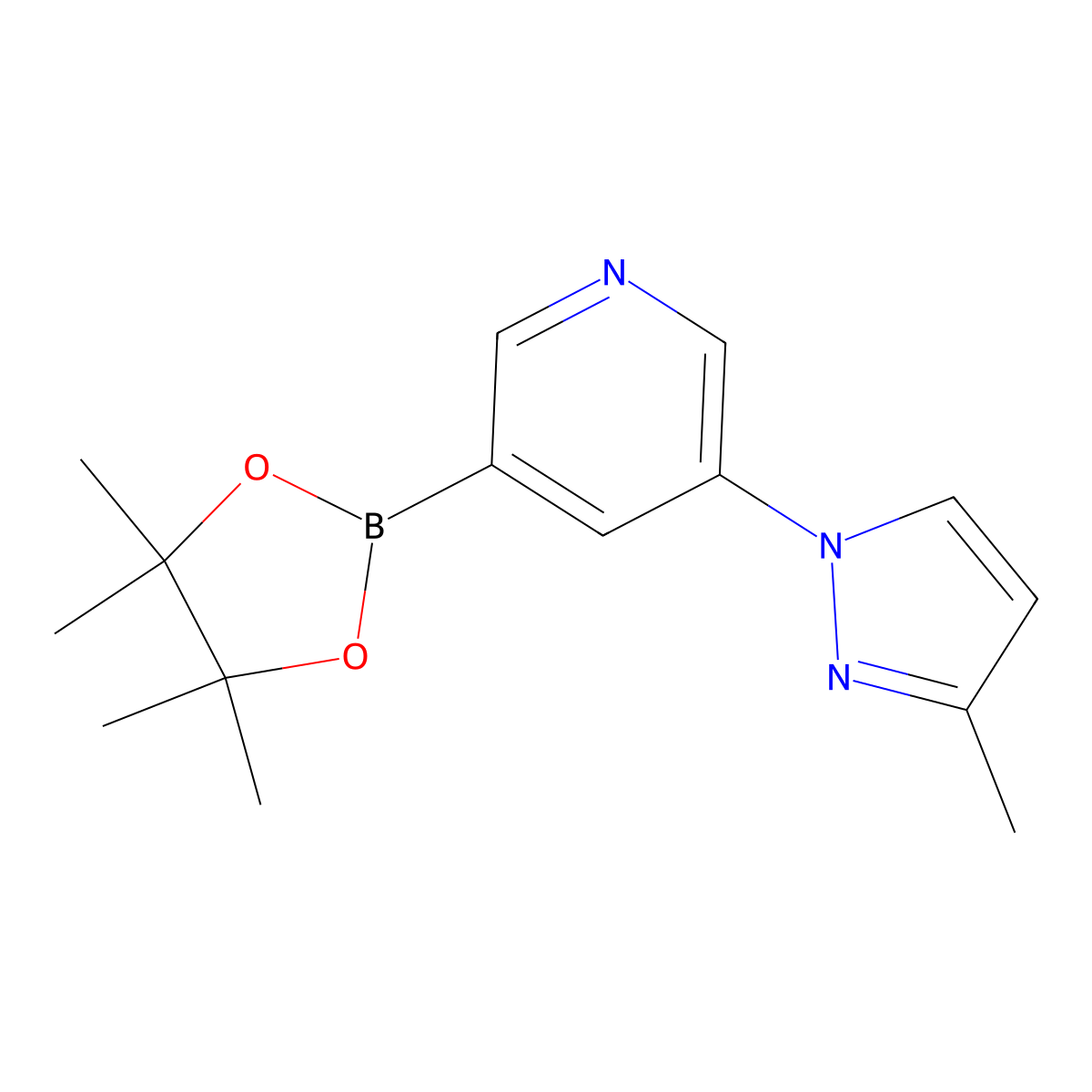 5-(3-Methyl-1h-pyrazol-1-yl)pyridine-3-boronic acid pinacol ester molecular structure, CAS 1351993-94-6