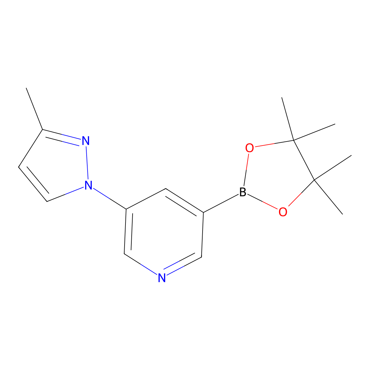 5-(3-Methyl-1h-pyrazol-1-yl)pyridine-3-boronic acid pinacol ester molecular structure, CAS 1351993-94-6