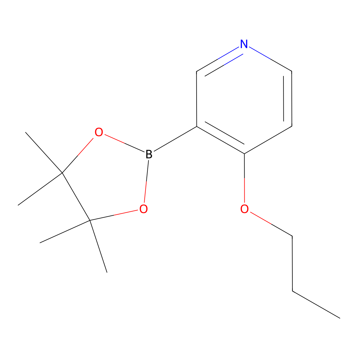 4-Propoxy-3-(4,4,5,5-tetramethyl-1,3,2-dioxaborolan-2-yl)pyridine molecular structure, CAS 1351994-80-3