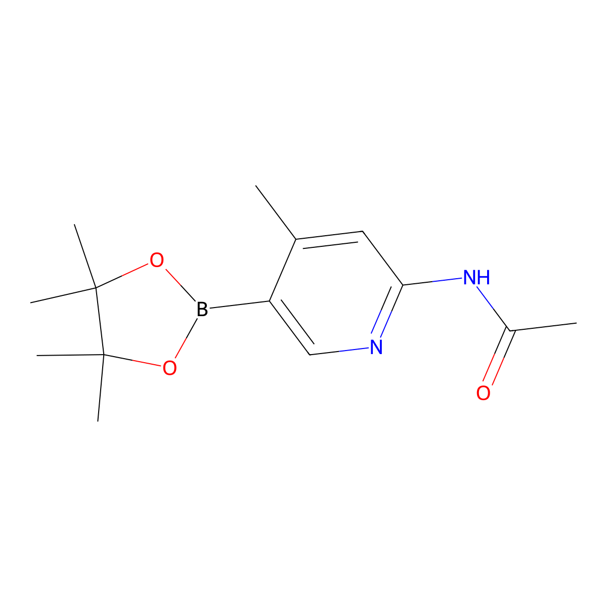 n-(4-Methyl-5-(4,4,5,5-tetramethyl-1,3,2-dioxaborolan-2-yl)pyridin-2-yl)acetamide molecular structure, CAS 1351995-09-9