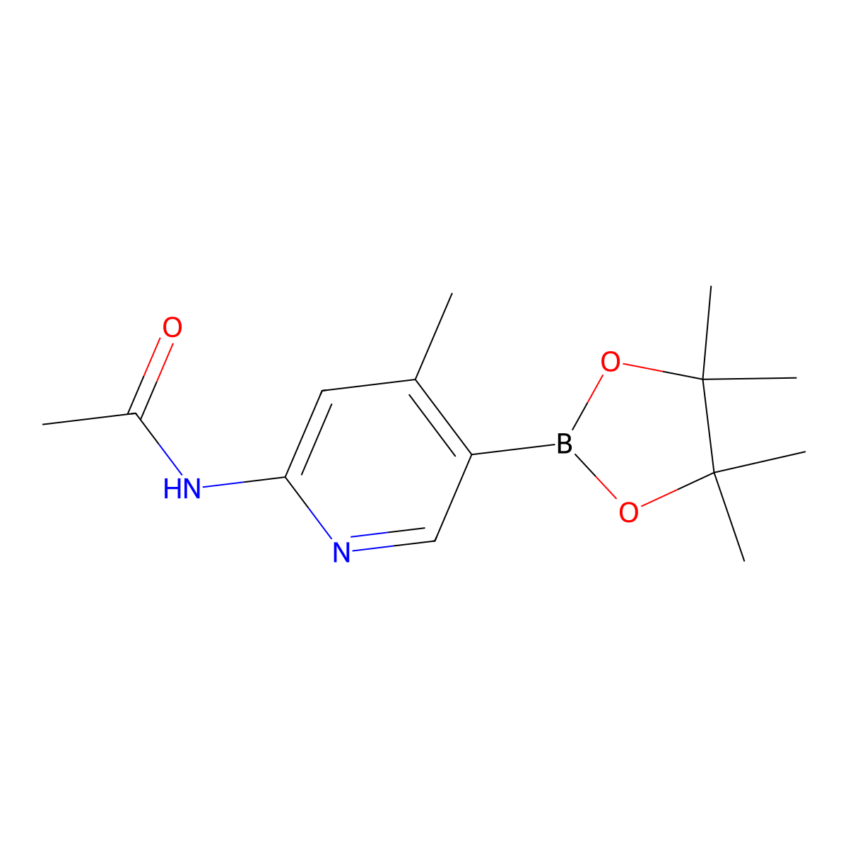 n-(4-Methyl-5-(4,4,5,5-tetramethyl-1,3,2-dioxaborolan-2-yl)pyridin-2-yl)acetamide molecular structure, CAS 1351995-09-9