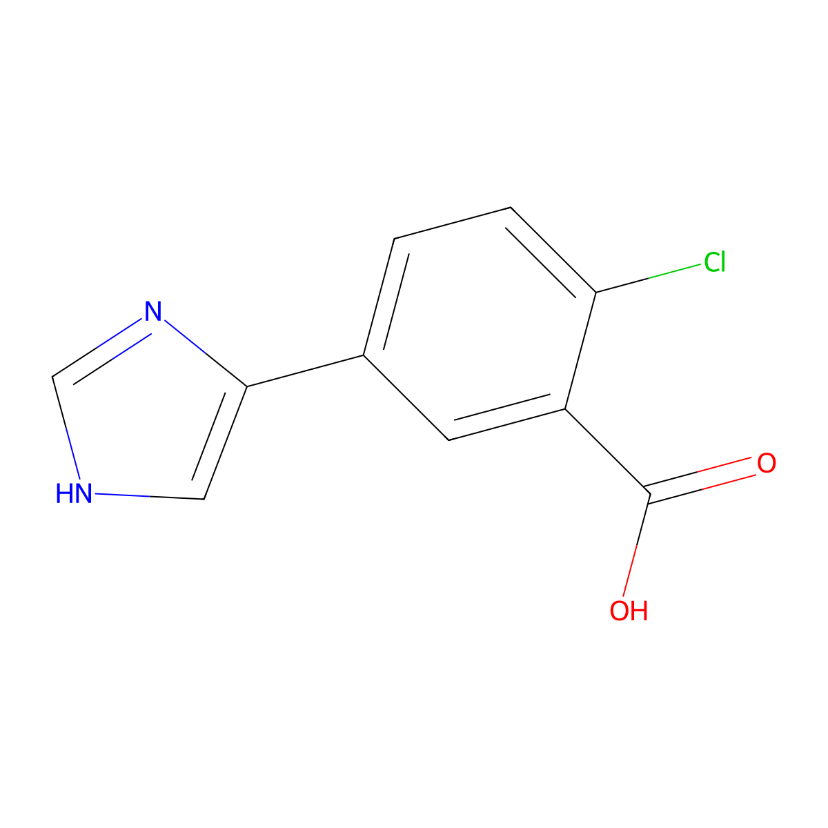 2-Chloro-5-(1H-imidazol-4-yl)benzoic acid molecular structure, CAS 1352006-98-4