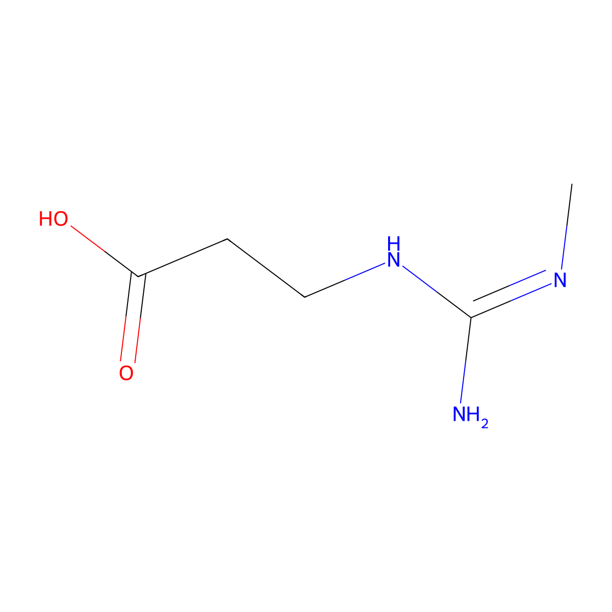 3-[(N'-methylcarbamimidoyl)amino]propanoic Acid molecular structure, CAS 135202-38-9